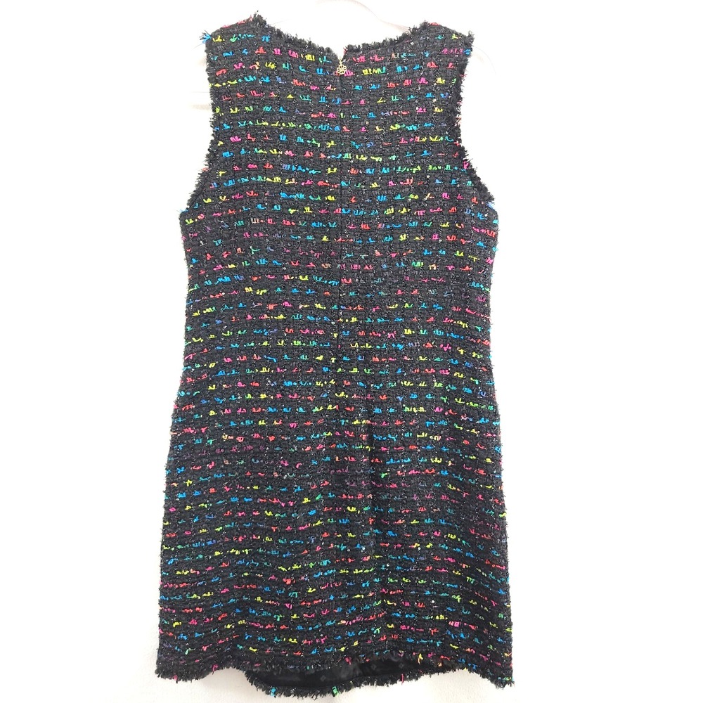 Kate Spade Women's Metallic Black Tweed Sleeveless Round Neck Shift Dress Sz 10 - Picture 2 of 12